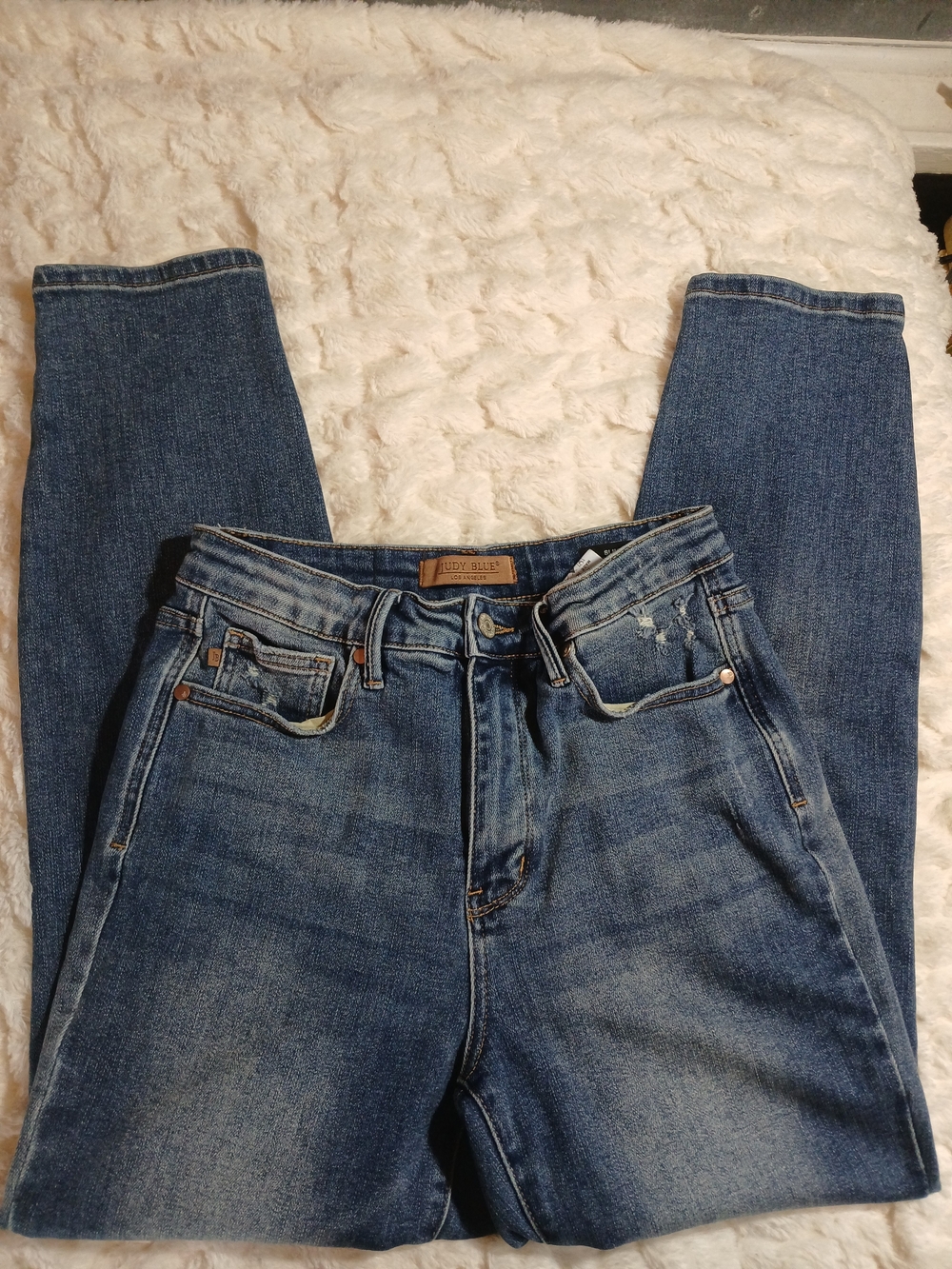 Judy Blue Jeans 9/29 Slim Fit Distressed Tapered Dark Blue JB88776 Stretch